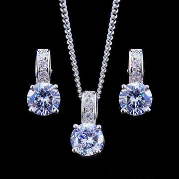 Appealing Bridal Jewelry Set With AAA Zircon Earrings Pendant Necklace - Best Online Prices by Jewellery Supermarket - The Jewellery Supermarket